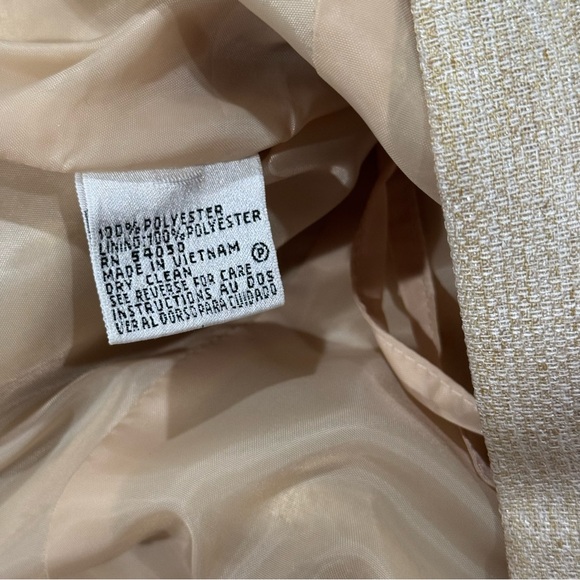 Le Suit Skirt Blouse‎ Set Women’s 12 Tan Cream Midi Pencil Skirt Formal Office - Picture 4 of 8